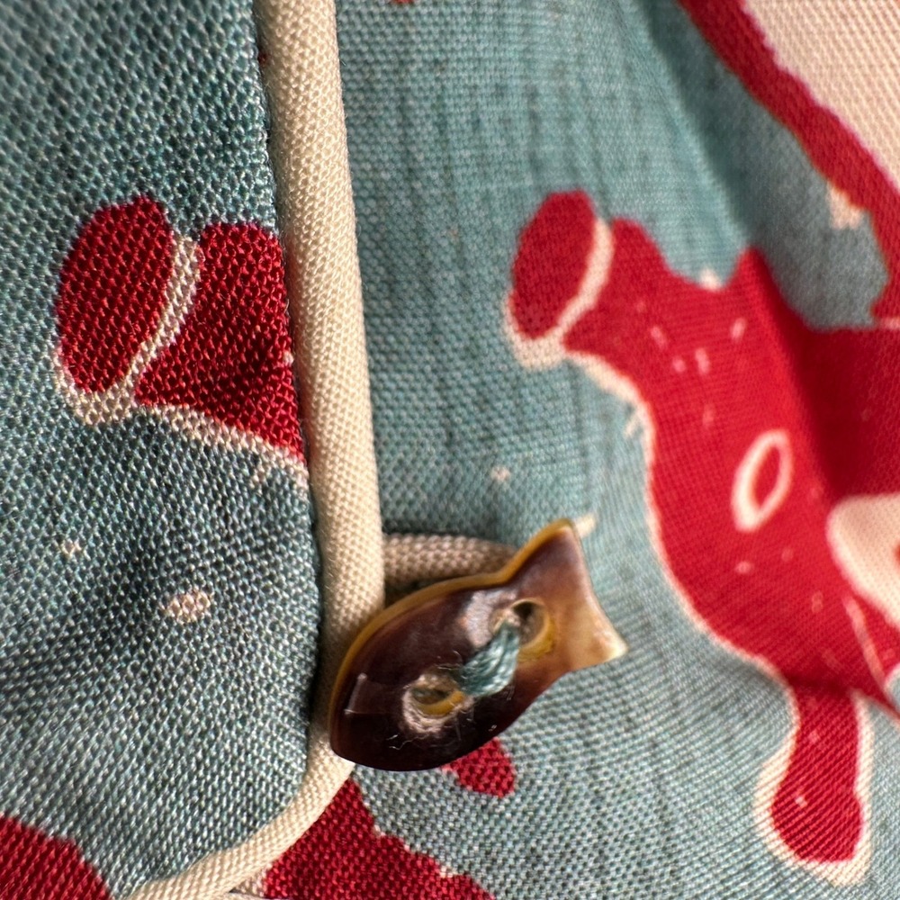 Tombolo Hawaiian Shirt Small French Blue Organic Tencel Mardi Gras Cabana Lounge - Picture 10 of 16
